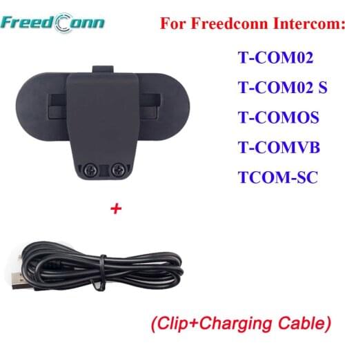Freedconn Clip+USB Charging Cable Accessory for T-COM02/TCOM-VB/TCOM-SC Motorcycle Helmet Headset Buckles Charging Accessories