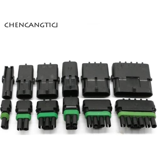 1 Set 1 2 3 4 6 Pin Way Delphi GM Automotive Female Male Weather Pack Electrical Socket Plug Automobile Connectors