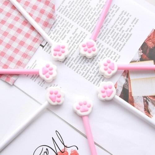 1pcs Kawaii gel pen cute Cats Claw pattern school Office stationery Supplies Black ink 0.38mm Pen refill material escolar