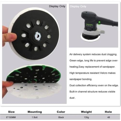 150mm Sanding Pad 48 Holes Sandpaper For Festool ETS 150/3 EQ M8 Durable