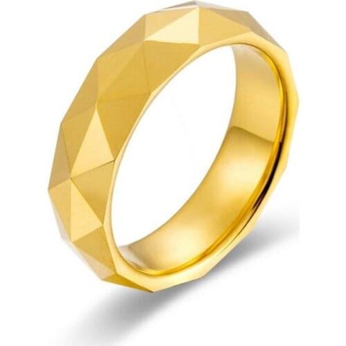 7mm Rhombus Tungsten Steel Ring Mens Ring Party Wedding Jewelry