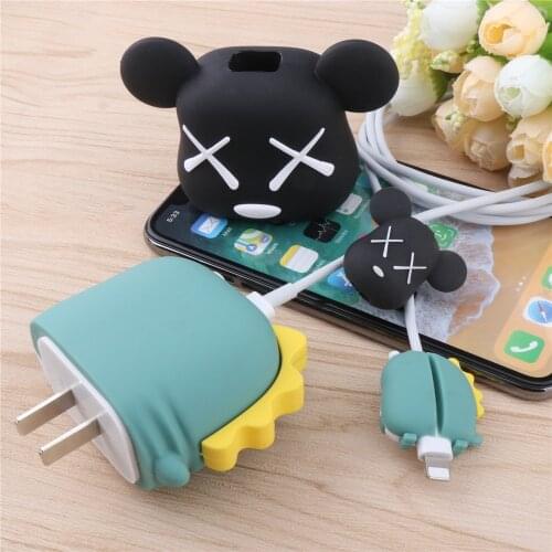 Anime Cable Bite Protector Cartoon Data Line Cord Protective Case Cute Winder Organizer Holder For IPhone 12 Fast Charging Cable