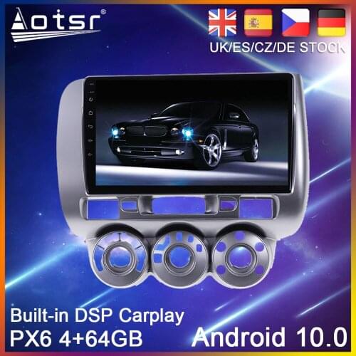 Android 10 64G PX6 Car GPS Navigation For Honda Jazz 1 GD 2001 - 2008 Car DVD Auto Radio Stereo Multimedia Player HeadUnit 2Din
