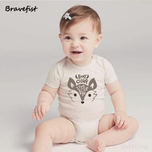 Newborn Kids Baby Clothes Summer Clothing Short Sleeve Bodysuit Cute Aniaml Fox Girls Boys Bodysuits Lovely Costume Infantil