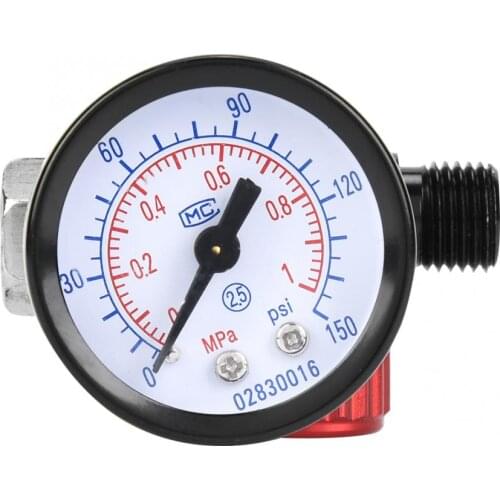 BSP1/4in Pressure Gauge Air Regulator Aluminium Alloy Pressure Gauge for Spray Gun Pneumatic Tool