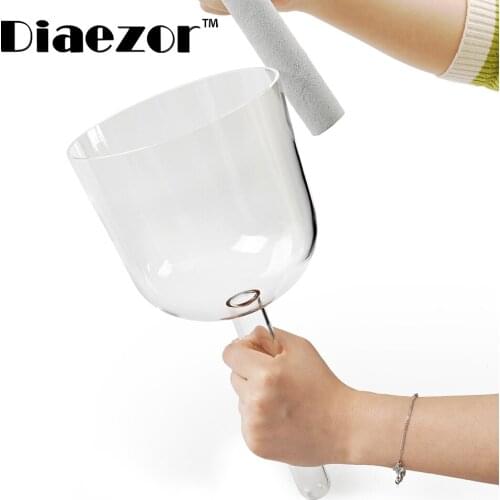 Diaezor 6" 4th octave Note F Heart Chakra Clear Handle Quartz Crystal Singing Bowl