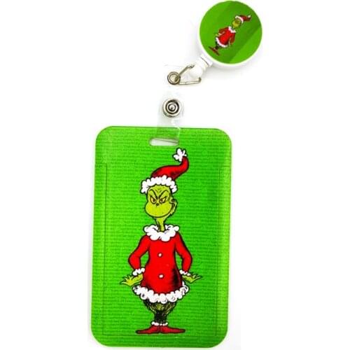 Dr seuss Christmas cat Fashion Lanyard ID Badge Holder Bus Pass Case Cover Slip Bank Credit Card Holder Strap Card Holder