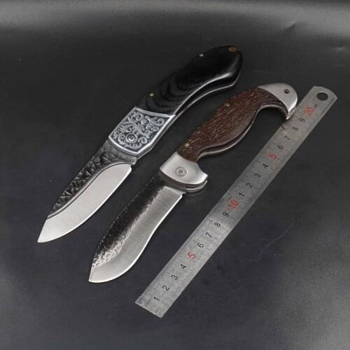 Survival Multi-function Folding Damascus Knife Outdoor Pocket Knife Tactical Camping Hunting Knives Combat Self-defense Tools