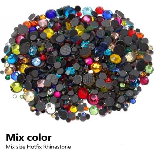 DMC Mix color Hotfix Rhinestones SS6-SS30 Mix size Rhinestone 2000pcs for rhinestone motif free shipping