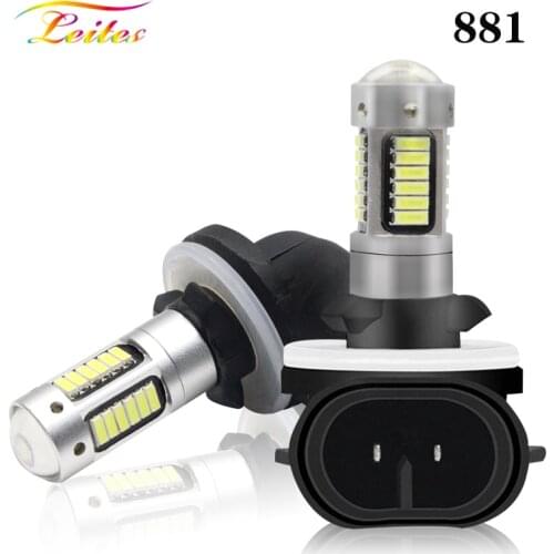2pcs High Power DRL Lamps 6500K White 30SMD 4014 881 880 H27 LED Replacement Bulbs For Car Fog Lights Daytime Running Lights 12V