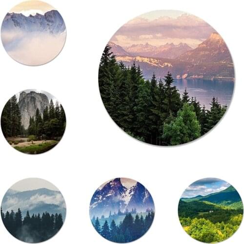 Mountain Forest Clouds Icons Pins Badge Decoration Brooches Metal Badges For Backpack Decoration