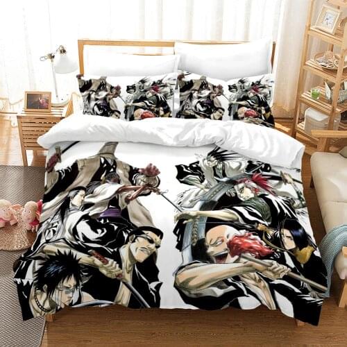 BLEACH 3D Print Anime Cianlsria Kurosaki ichigo Bedding Sets New Arrival Cartoon Kids 3 PCE Quilt Cover and Pillowcase Luxury