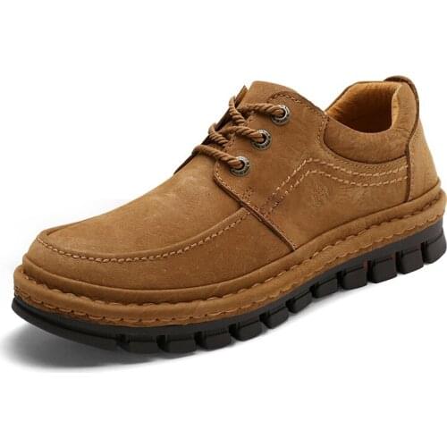 Luxury Casual Shoes Men Genuine Leather Walking Sneakers Men High Quality Tooling Outdoor Mens Leisure Dad Shoes Classic Retro