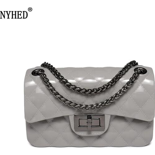 Summer Style Small Bag Women PVC Jelly Handbags Causal Girls Fashion Trend Chains Lock Bags