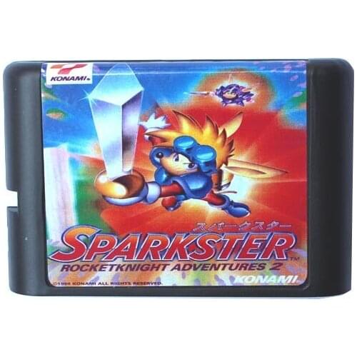 Hottest Sparkster Rocketknight Adventures 2 16 bit MD Game Card For Sega Mega Drive For Genesis