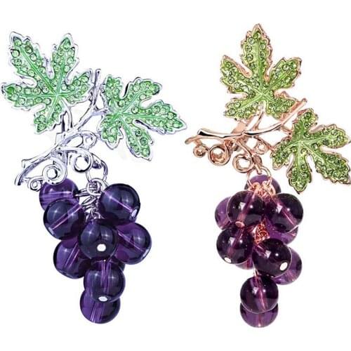 HOT SALES!!! Elegant Women Faux Grape Fruit Brooch Pin Cardigan Scarf Clip Jewelry faux grape Brooch Pin Women
