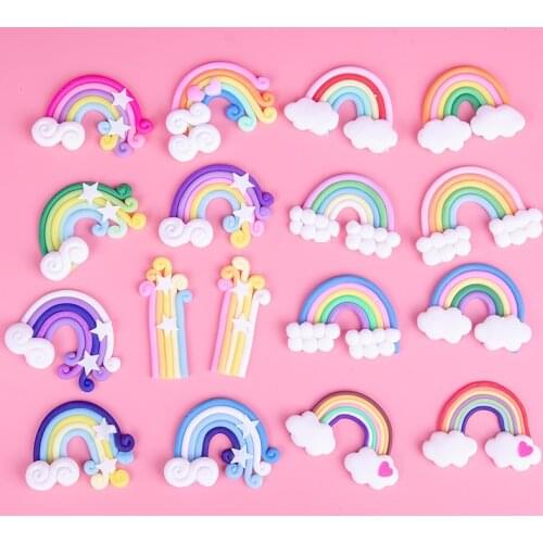 Mini Cute Rainbow Cake Topper Unicorn Brithday Party Supplies Gift Rainbow Cake Topper Decor 1st Girl Birthday Cake Decor