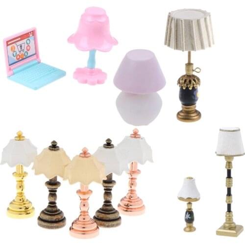 1PCS 1:12 Miniature Table Candlestick Retro Kerosene Lamp Doll House Accessories Dollhouse Furniture Toys Lamp Decor