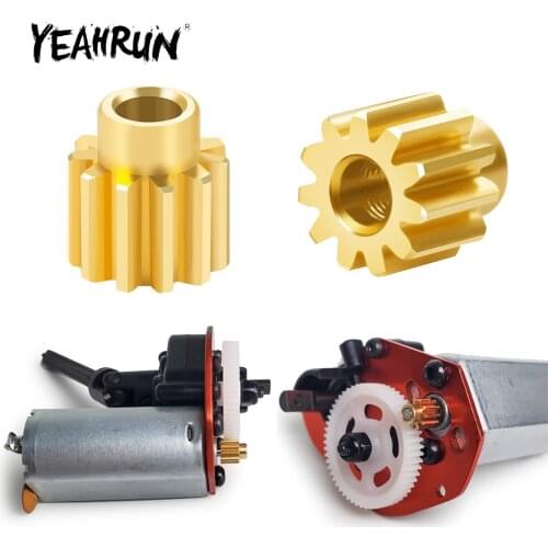 YEAHRUN Brass Copper 0.3 Module 11T Motor Gear for Axial SCX24 90081 1/24 RC Crawler Car Truck Upgrade Parts Accessories
