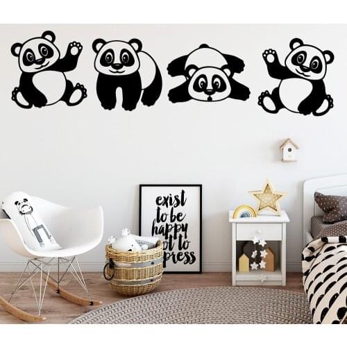 Cartoon Panda Wall Stickers Vinyl Wall Decor For Kids Room Baby Room Decoration Removable Decals stickers muraux wallstickers