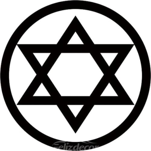 10x10cm Star Of David In Circle Car Stickers Rear windshield Art Car Bumper Window Car Stickers ZP0384