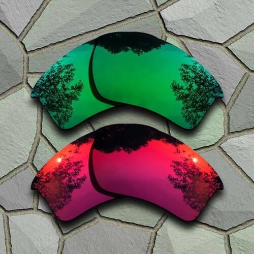 Jade Green&Violet Red Sunglasses Polarized Replacement Lenses for Oakley Half Jacket 2.0 XL