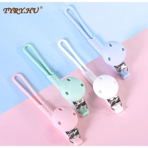 2020 New Pure Silicone Comfort Chain Baby Anti-Dropping Baby Pacifier Chain Teether Chain BPA Free