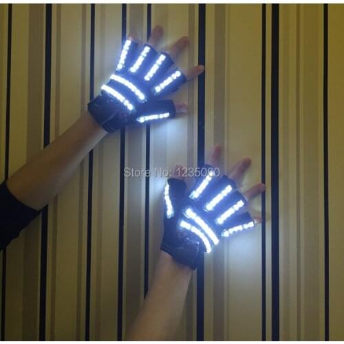 New Arrival LED Gloves Luminous Flashing Gloves Glasses Stage Props For Wedding Sex Woman Glasses Scream Costume For Parties