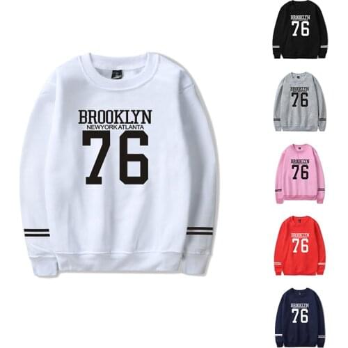 New BROOKLYN 76 Hoodies Print Fashion Hip Hop Street Style Men Women Capless Sweatshirts Casual Long Sleeve Hoodie Pullover Tops