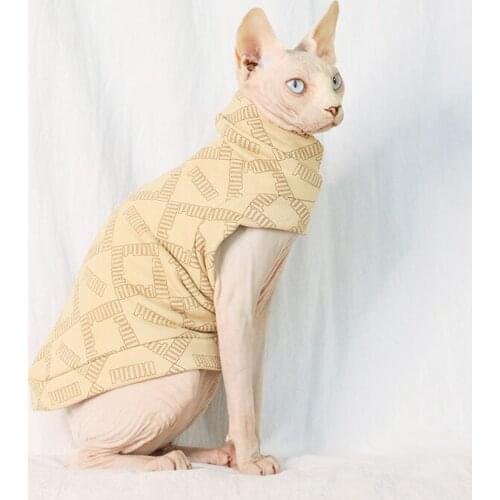 Leisure Sphinx cat clothes cotton vest spring autumn winter plus velvet hairless cat special sweater pet supplies cat clothing