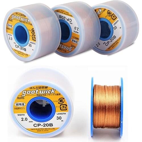 Original Japan GOOT Desoldering Wicks Braid Copper Wire Solder Remover BGA Solder Wick RoHs Lead-free MSDS Welding Flux Tools
