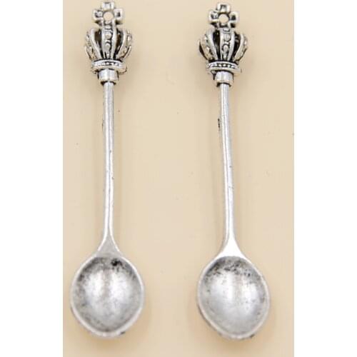 Wholesale 20pcs Tibetan Silver Soup Spoon Charms Pendants 60x11mm