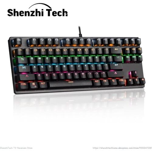 Wired Mechanical Game Keyboard 87 Keys USB Hot Swappable RGB Backlight LED Rainbow Backlit Numeric for PC Desktop Laptop K550