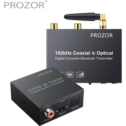 PROZOR Optical to Coaxial & Coaxial to Optical Bi-directional Switch Digital Audio Converter Splitter Support 5.1CH LPCM2.0 DTS
