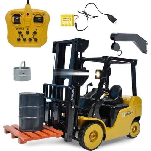 RC Car Can be disassembled into a Forklift or Crane 1:8 Simulation Engineering Vehicle With Lighting Music Truck 2.4G RC Car Toy