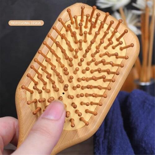 Hair Comb Detangling Hair Brush Scalp Massage Wooden Bamboo Airbag Comb Detangling Brush for Curly Hair Solon Barber Accessories