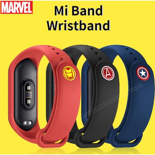 Marvels Cartoon Pattern Strap for Xiaomi Mi Band 3 4 5 6 Silicone Wristband Intelligent Sport Bracelet Mi Band Replacement Strap
