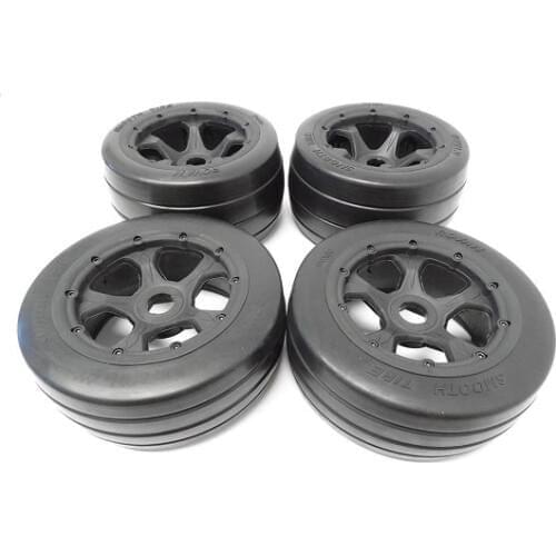 Rovan On-Road Racing Slick Tire Mounted on 5-Spoke Rim with 24mm Hex for HPI Baja 5R 5B Sport 1/5 King Motor Buggies