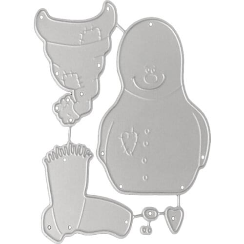 Christmas Snowman Cutting Die Cartoon Little Snowman Embossing Knife Mould Template Carbon Steel Blade Punch Stencil Die