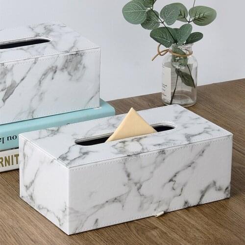 Nordic Marble Ink Tissue Box Household Living Room Kitchen Napkin Storage Holders