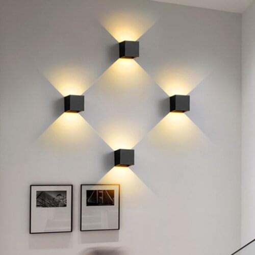 LED Wall Sconce 5W Modern Wall Lamps Black Up Down Wall Mount Lights Mini Metal for Living Room Bedroom Hallway Decor Warm White