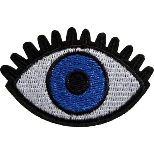 WUYUCONG New Arrival Small Blue Eye Patches Iron on Evil Eyeball Embroidered Applique for Shoes Jackets DIY Decoration 10pcs/lot