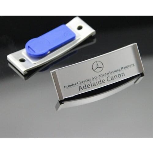 DEZHI-63*22mm Colorful Metal Strong Magnetic Name Plate Badge Exhibition, Magnetic Name Tag Card Holder Paper Inserted