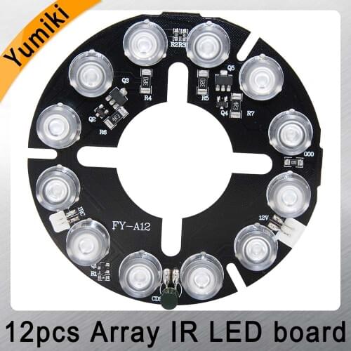 Yumiki 12pcs IR led Laser Infrared board for CCTV cameras night vision (82mm diameter)