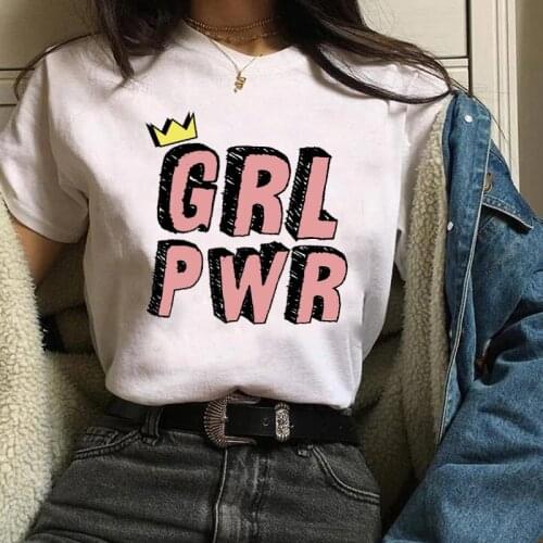 Women Girl Power Crown Clothing Clothes Fashion Feminist Tees Tops Graphic Female Ladies Womens Lady T-Shirt T Shirt T-shirts
