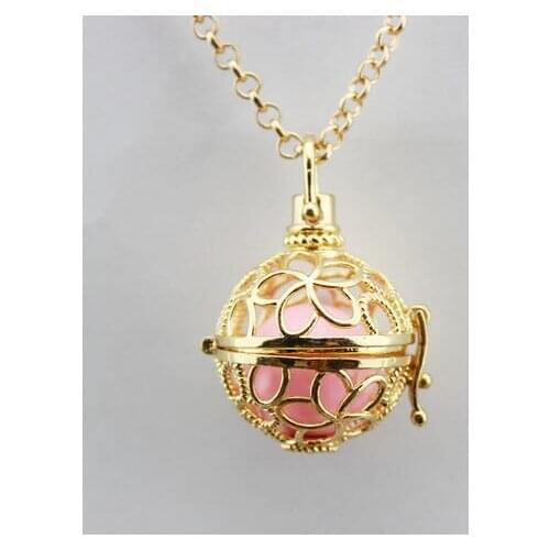 Golden butterfly DIY locket pendant Mexican musical pregnancy belly ball necklace with 1pc belly ball