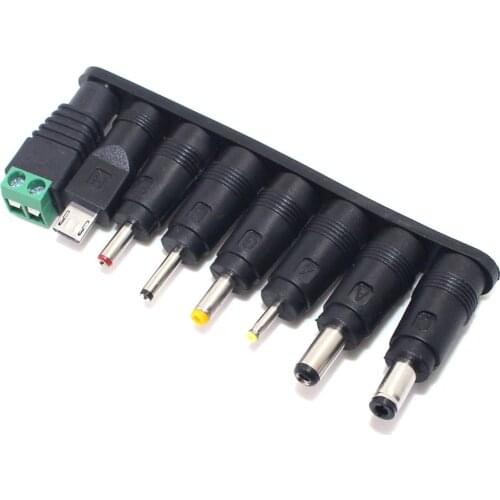 1set 8pcs DC Power Jack 5.5 x 2.1mm Female To 5.5*1.7mm 4.8 2.5 2.1 0.7 3.5 4.0*1.35mm micro usb termimal Male Plug AQJG