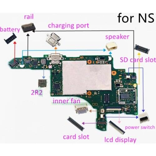 10PCS For Nintendo Switch NS console motherboard PCB board repair charging port SD card slot LCD display socket connector repair