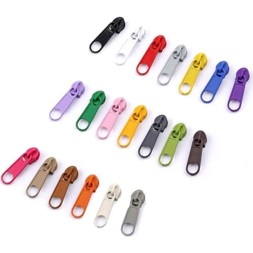 10Pcs/lot Bright Color 3# Zinc alloy Zipper Slider Fashion Zipper Puller DIY Handwork Bag/Luggage