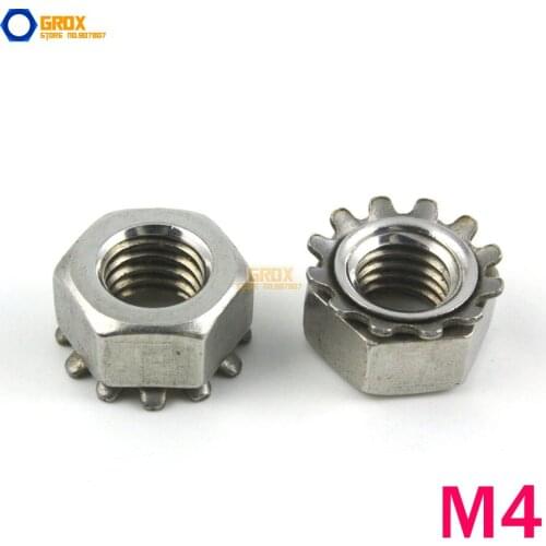 200 Pieces M4 Carbon Steel Keps K Lock Nut